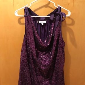 Jennifer Lopez purple sequin tank with bow